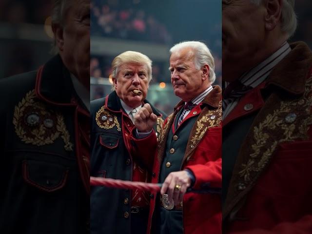 Donald Trump and Joe Biden perform magic tricks on WWE Ring