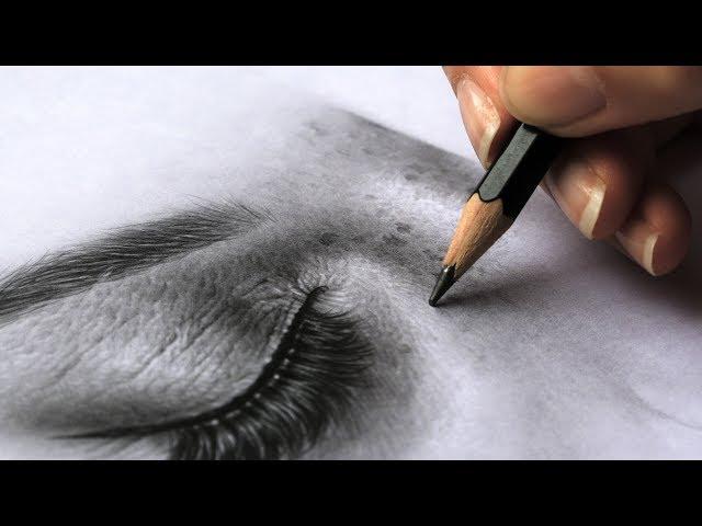How to Draw Realistic Skin on Face with Graphite Pencils - Wrinkles, Pores, Freckles
