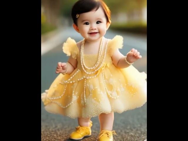 Cute baby modeling #cute #ai#trending #baby#runway #fashion #babymodeling #shorts #frockdesign