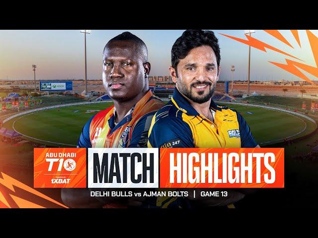 2024 Abu Dhabi T10 I Match 13 Highlights: Delhi Bulls vs Ajman Bolts | Season 8