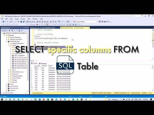 How to SELECT only specific columns FROM table SQL.