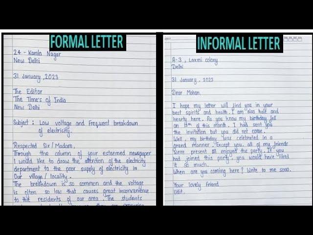 Formal and Informal letter,writing, Letter writing,#application #writing #handwriting #motivation