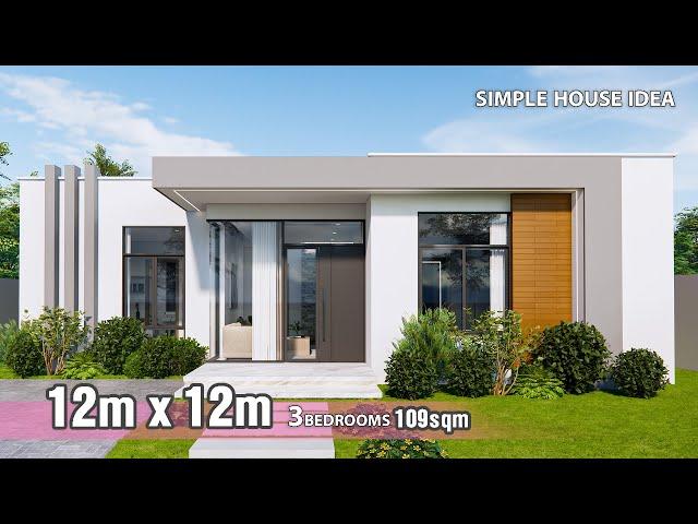 Simple House Design idea | 12 x12 Meters 3Bedrooms | 109sqm Home tour