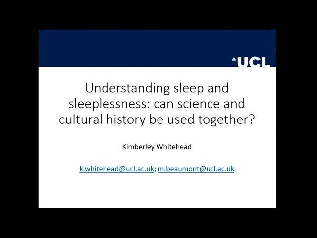 Understanding sleep and sleeplessness: can science and cultural history be used together?