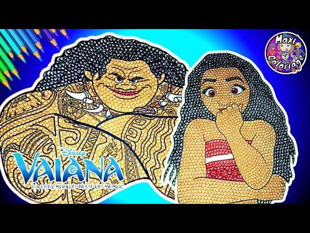 DISNEY PRINCESS MOANA AND MAUI COLORING BOOK PAGES - COMMENT COLORIER ET DESSINER PRINCESSE VAIANA