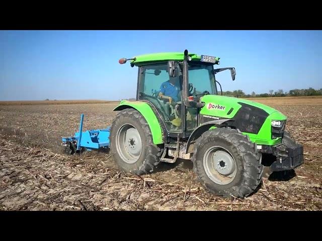 LEKO Középmély 3 késes talajlazító, hullámos tárcsasorral + Deutz-Fahr 5100C