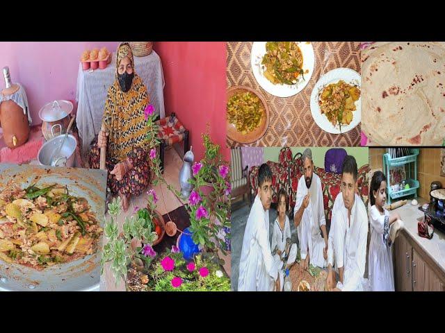 Jannat ne banai rotiyan Soniya ne banaya shimla mirch chicken keema |village  lunch routine vlogs