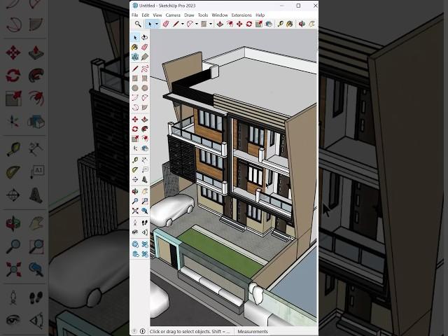 Advance method to create louvres in SketchUp #Sketchup #new #youtubeshorts  #viralvideo