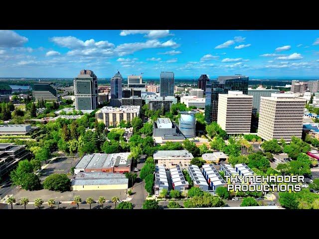 Rising Downtown Sacramento 4K Drone