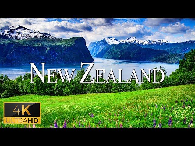 FLYING OVER NEW ZEALAND (4K UHD) - Calming Music With Stunning Beautiful Nature Video For Reading