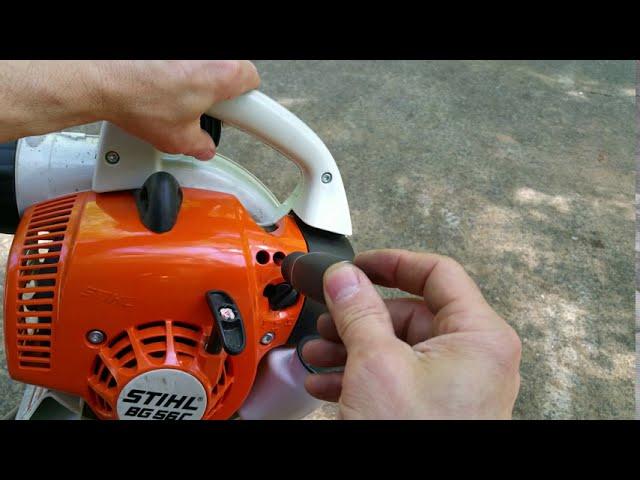 Adjusting carburetor on Stihl BG56C leaf blower and others with similar carburetor