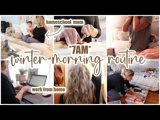 *2023* 7AM FAMILY MORNING ROUTINE \\ homeschool + work from home mom \\ morning cleaning routine