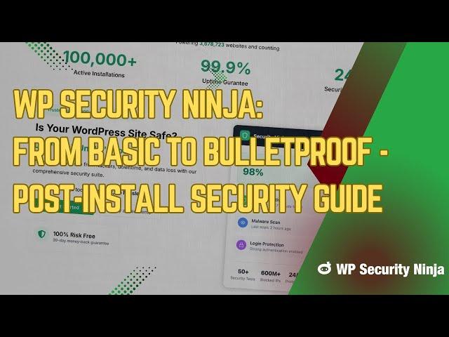 WP Security Ninja: Installation Done? Unlock Advanced Security Now!