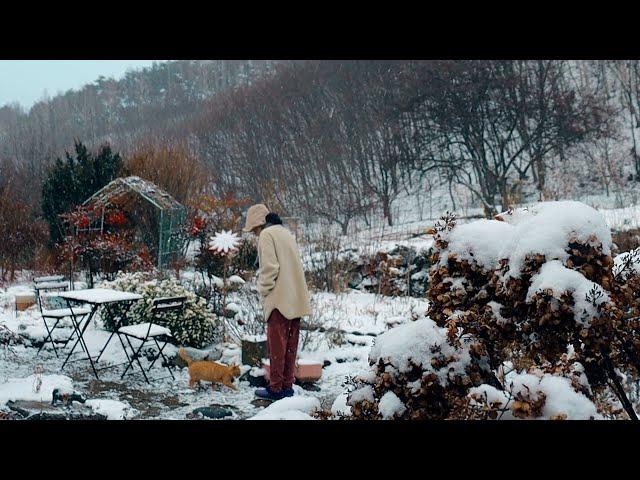 Rural life in Korea where the cold wave began due to a snowstorm~!!