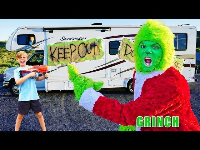 Grinch vs Fun Squad Kids In Real Life! Battle for Nerf Blasters!