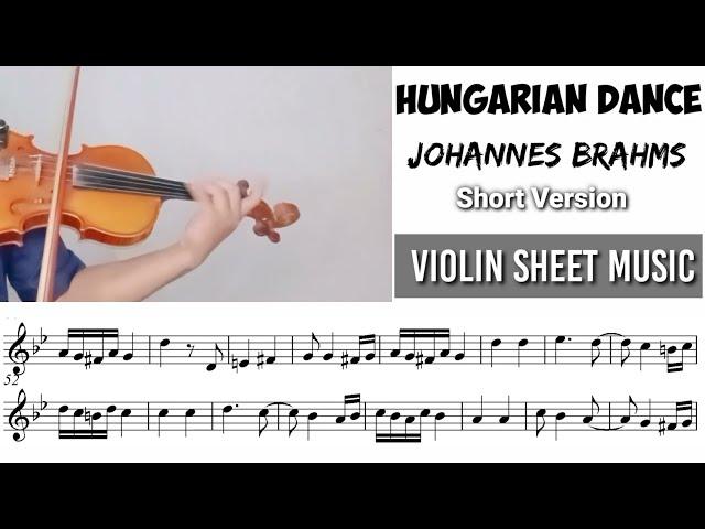 Free Sheet || Hungarian Dance - J Brahms || Violin Cover With Sheet Music