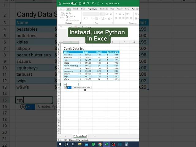 Python in Excel‼️ #excel #python