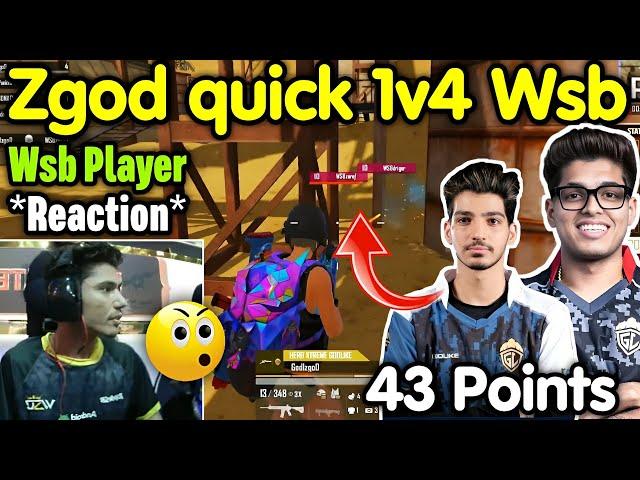 Zgoat Quick 1v4 Wsb  Wsb player shocked reaction  Shadow 43 points in 1 match 