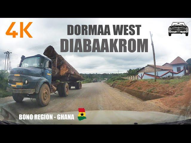 Diabaakrom Drive Tour in the Dormaa West Bono Region of Ghana 4K