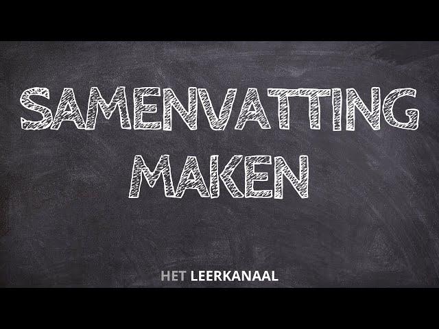 Een samenvatting van een tekst maken - video #nederlands #taal #onderwijs