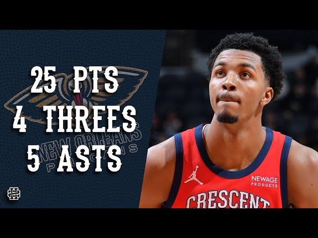 Trey Murphy 25 pts 4 threes 5 asts vs Spurs 24/25 season