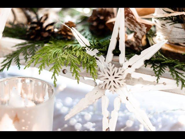 HOW TO MAKE CLOTHESPIN SNOWFLAKES