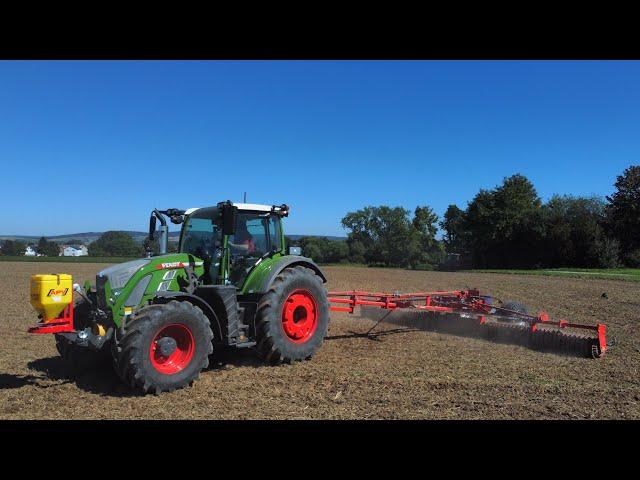 Fendt 724 beim Senf Drillen 