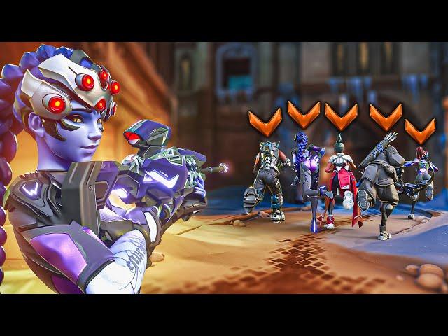 1 BUFFED Top 500 WIDOWMAKER vs 5 Bronze Players - Who wins?! (Overwatch 2)