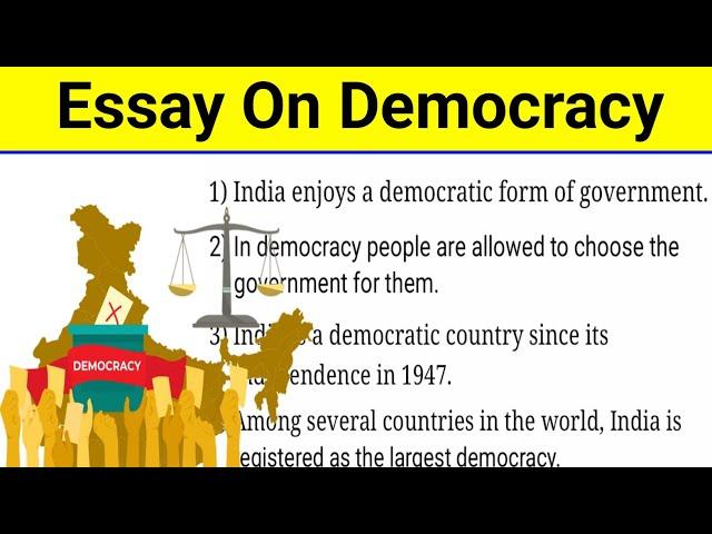 Democracy essay in english || essay on democracy || 10 lines essay on democracy