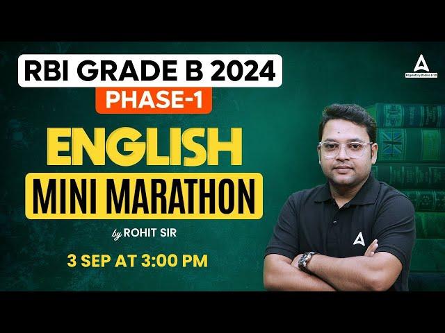 RBI Grade B 2024 | RBI Grade B English Marathon #1 | RBI Grade B English by Rohit Sir