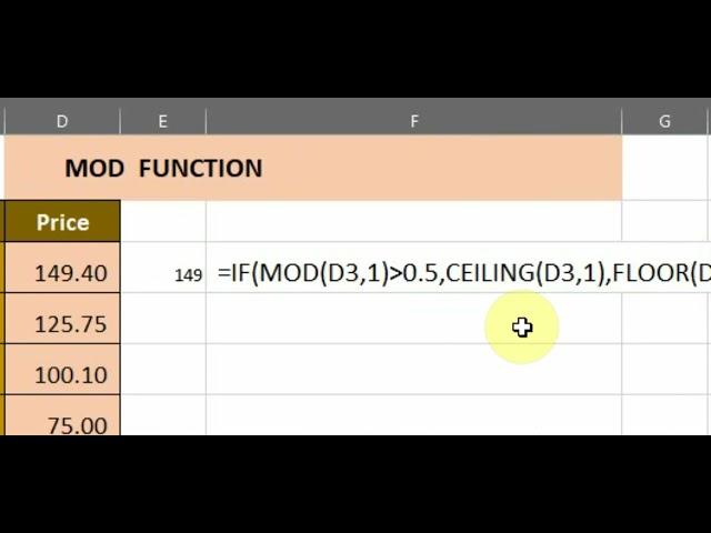 Mod in excel