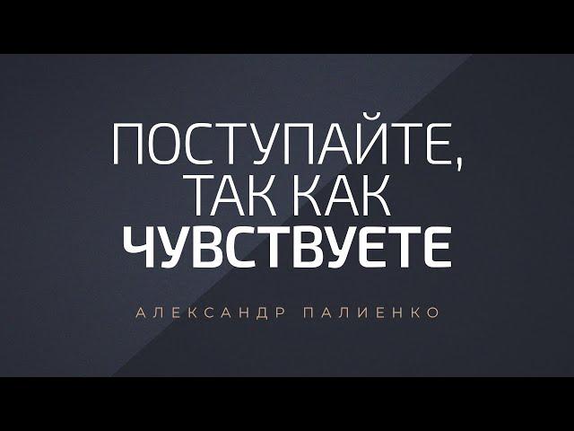 Поступайте так, как чувствуете. Александр Палиенко.