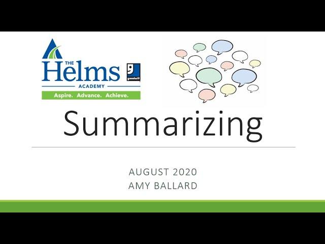 Summarizing | GED, HiSET, and TASC Prep | Language Arts