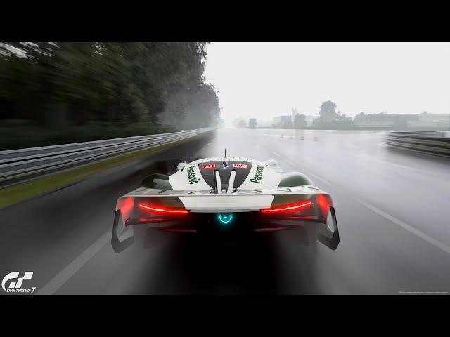 Gran Turismo 7: Jaguar Hypercar SV LMH (If) - Circuit de la Sarthe No Chicane Rain [4KPS5]