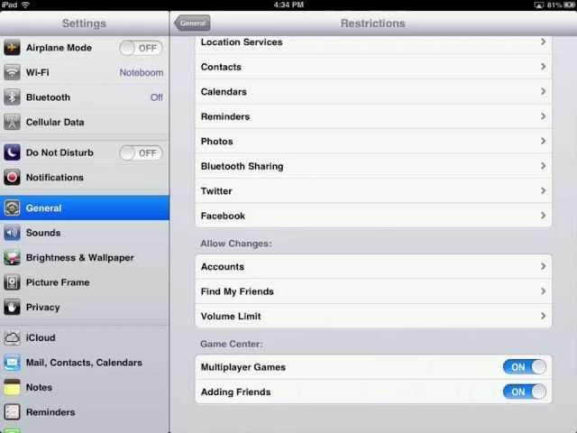 Adding Restrictions and Parental Controls to the iPad