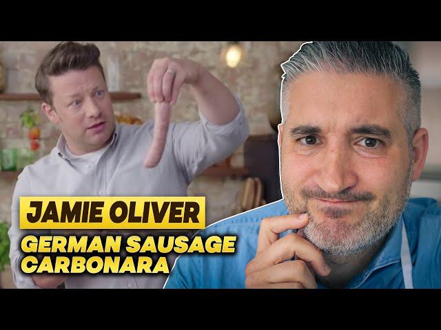 Italian Chef Reacts to Jamie Oliver GERMAN CARBONARA