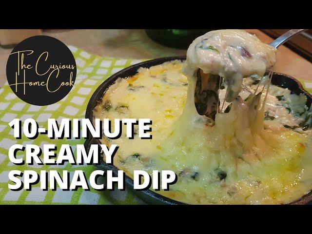 10-minute Creamy Spinach Dip  with four types of cheeses  | SUPER EASY AND QUICK RECIPE