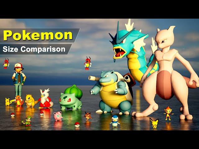 Pokemon : Size comparison from smallest to largest with 3d animation | 200+ pokemon