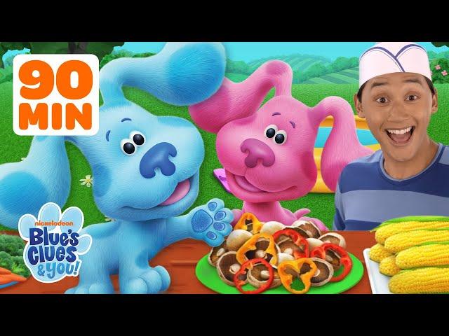 Blue and Josh Eat Food and Play Games!  w/ Magenta | 90 Minute Compilation | Blue's Clues & You!