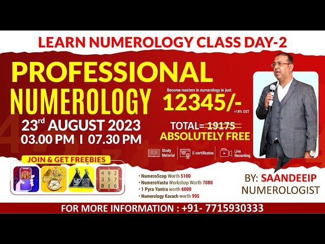 03 DAYS FREE CLASS ON NUMEROLOGY  DO NOT MISS THIS THIS OPPORTUNITY  By: Saandeeip (Numerologist)