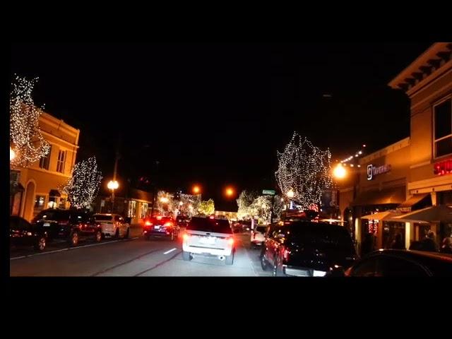 Xmas Downtown Littleton, Colorado  - Driving Down Main Street