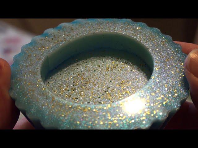 DIY tealight holder crafting with Resin | #DIY #resin #epoxyresin  #resinArt  #tealight #glitter