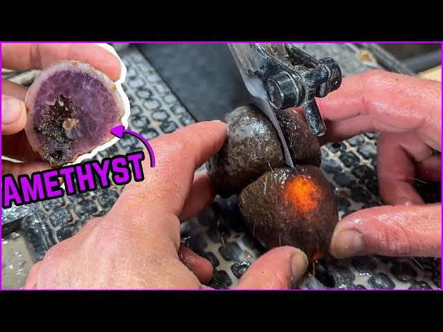 Baby Brazilian Agate Nodules have AMETHYST inside!