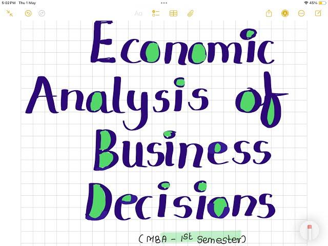 Economic Analysis of Business Decision- MBA 1st Semester Imp Questions for exam