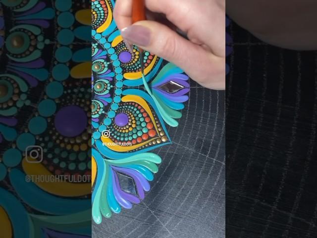 Teal, Purple, Orange & Yellow Mandala (lots of swooshes!)