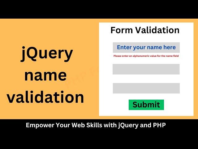 How to validate a name field using jQuery? || jQuery form validation  || Name validation in jQuery