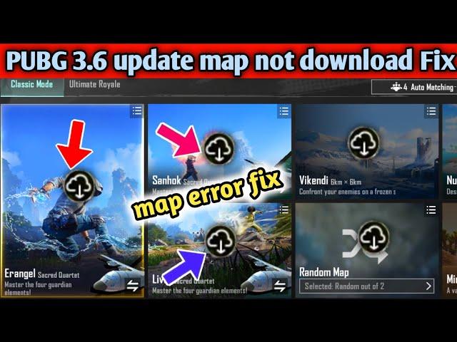 How to Fix maps Download error in pubg 3.6 update l pubg map not download problem solve