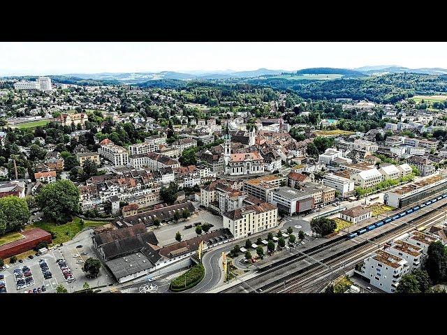 Drone Views of Switzerland in 4k: Frauenfeld / Thurgau