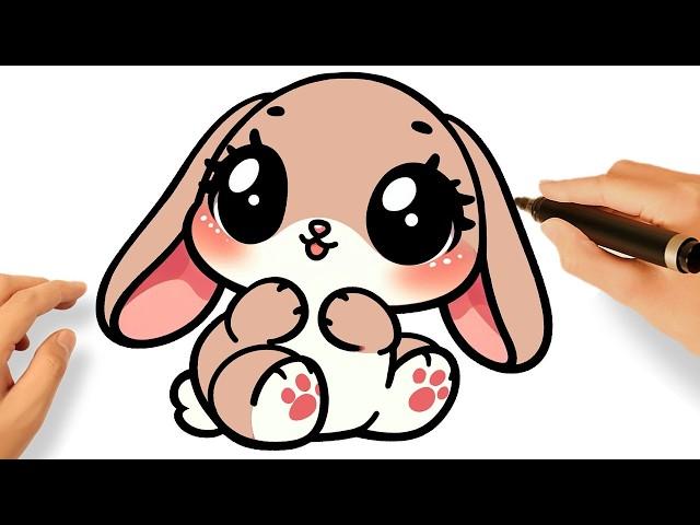 HOW TO DRAW A CUTE BUNNY EASY️