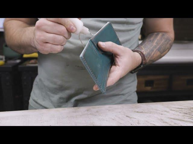 Burnishing Leather Wallet Edges | ASMR